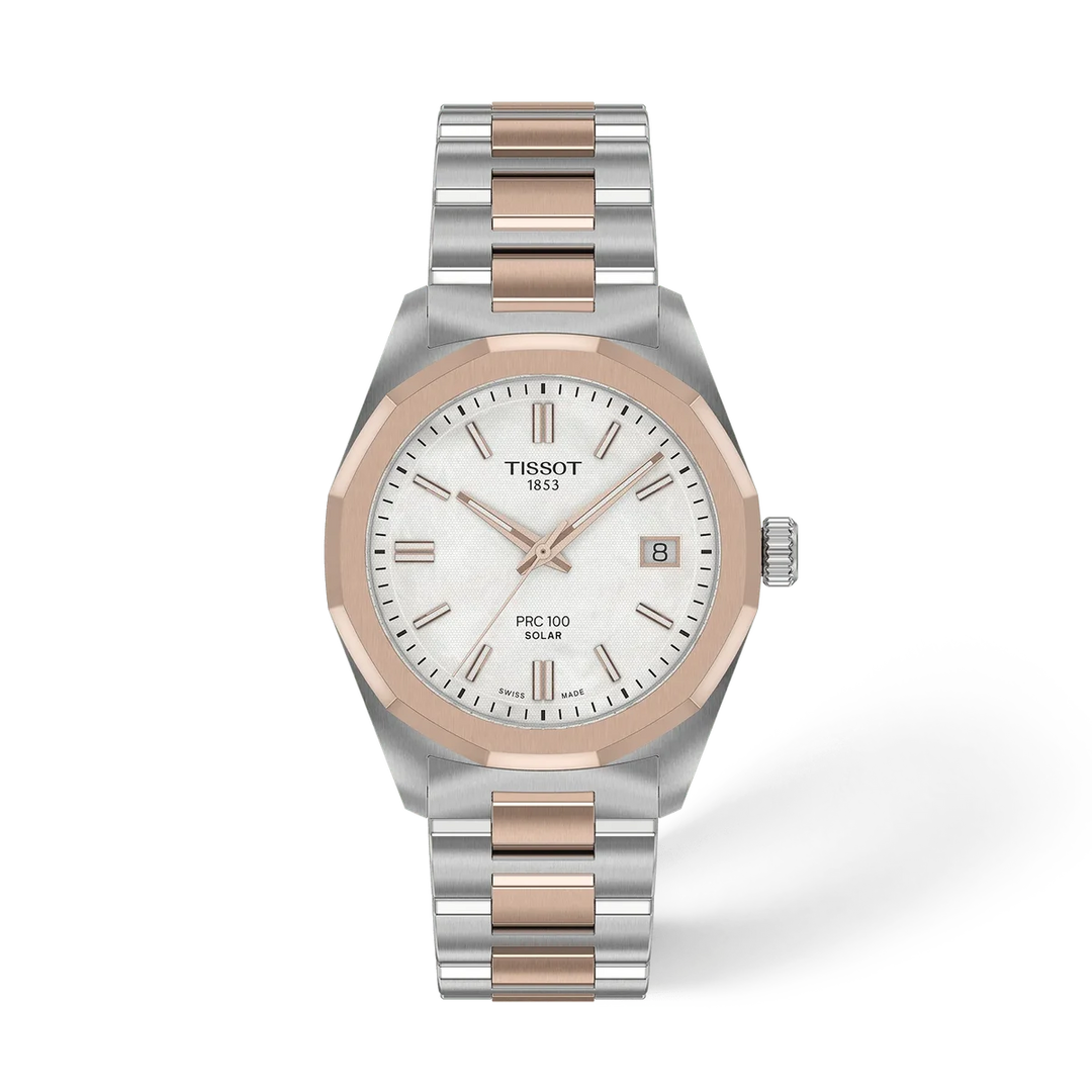 Tissot PRC 100 2 Tone 34mm Solar Quartz Watch