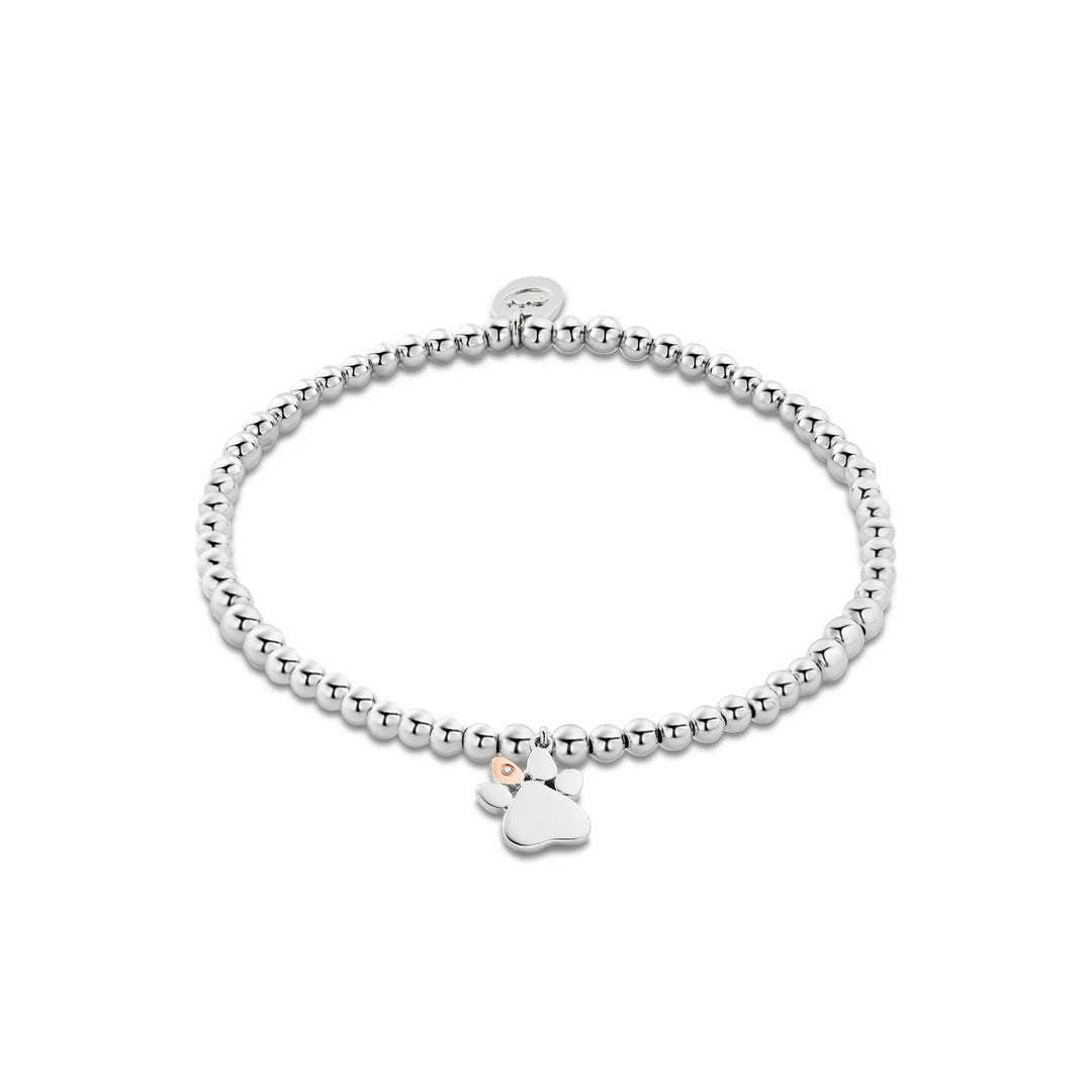 Clogau Paw Prints Sterling Silver Affinity Bracelet with Topaz