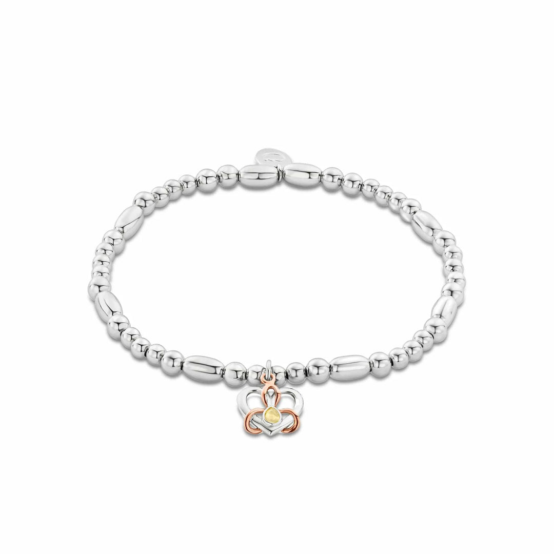 Clogau Forever Yours Sterling Silver Dwynwen Affinity Bracelet with Opal
