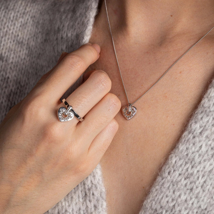 Clogau Cariad® Sparkle Silver Heart Pendant