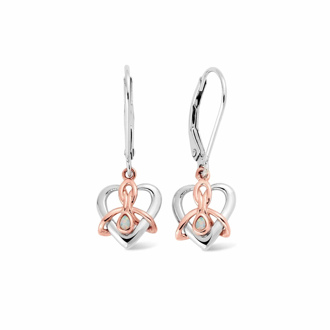 Clogau Forever Yours Sterling Silver Dwynwen Drop Earrings with Opals