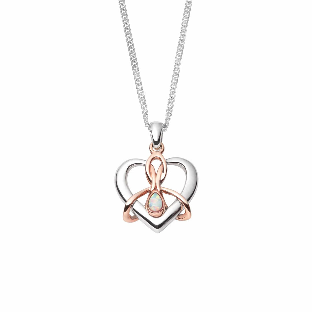 Clogau Forever Yours Sterling Silver Dwynwen Pendant with Opal