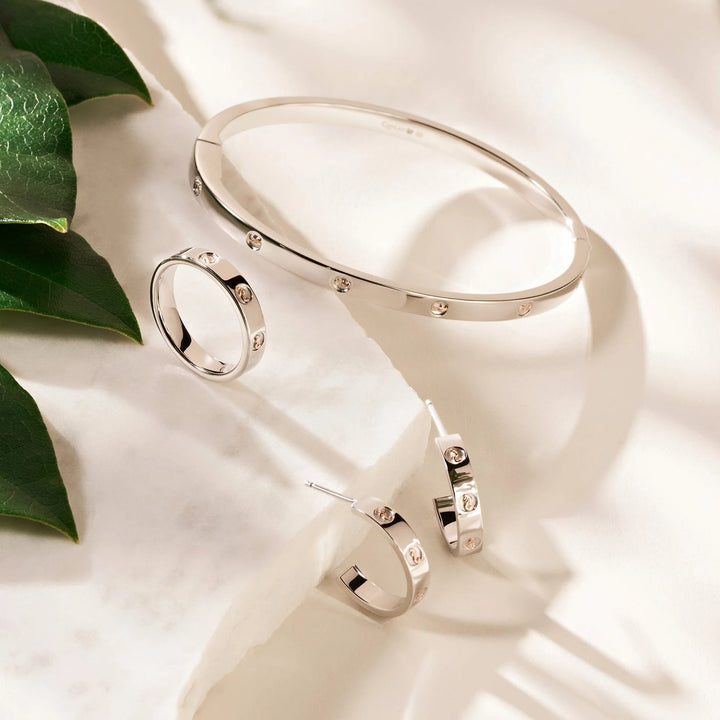 Clogau Insignia Sterling Silver Slim Half-Hoop Earrings
