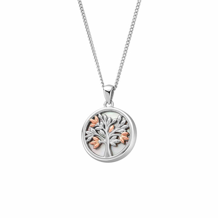 Clogau Tree of Life® Circle Silver and Mother of Pearl Pendant