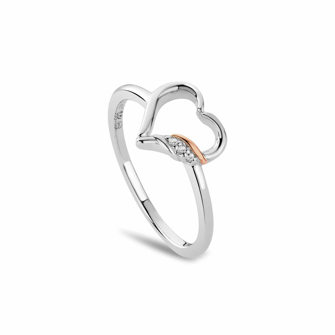clogau Past Present Future® Sterling Silver Heart Ring with Topaz