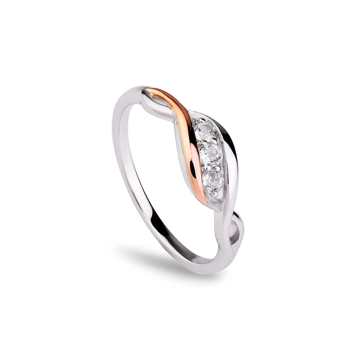 Clogau Past Present Future Sterling Silver Ring with Topaz