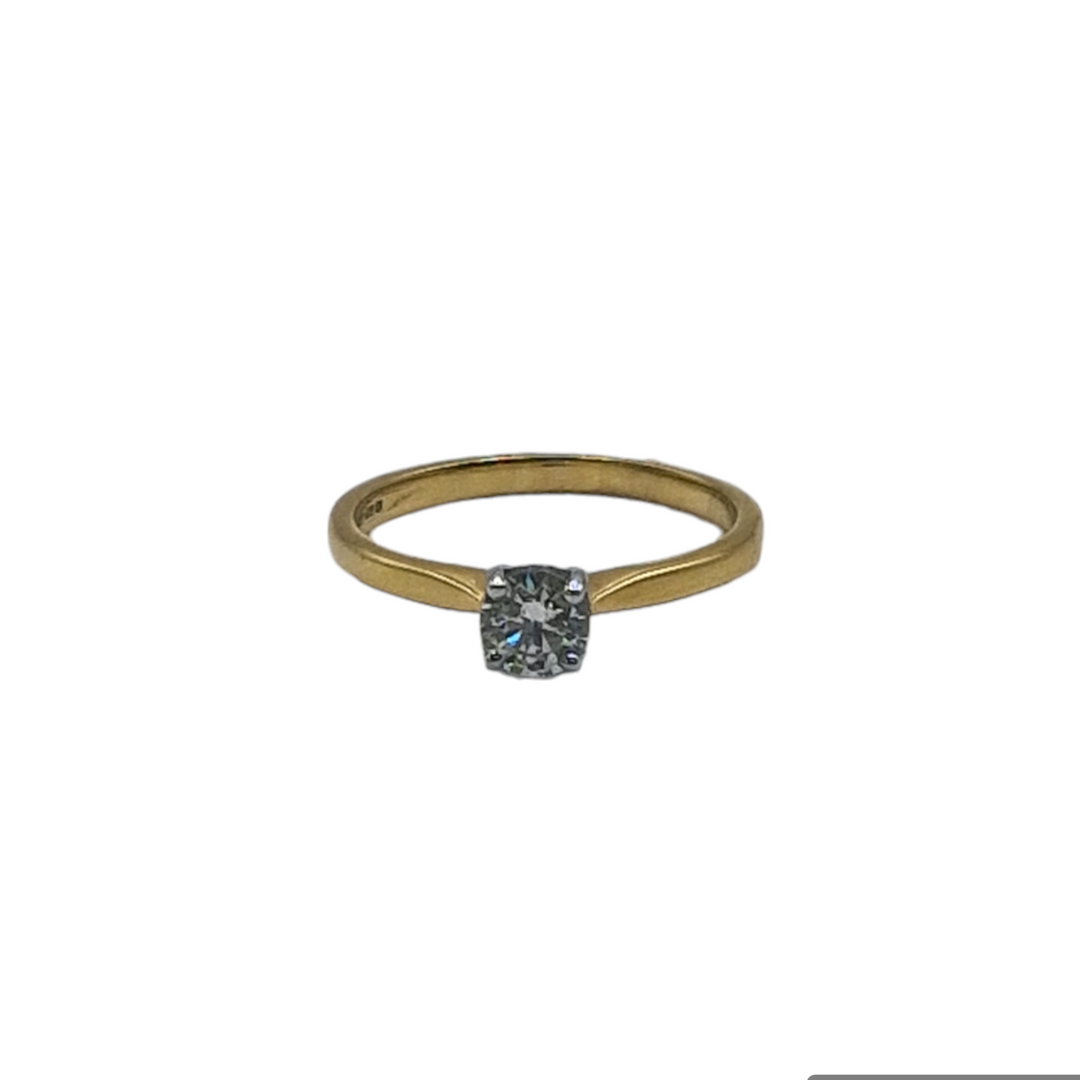 18ct Yellow Gold Solitaire Diamond Ring