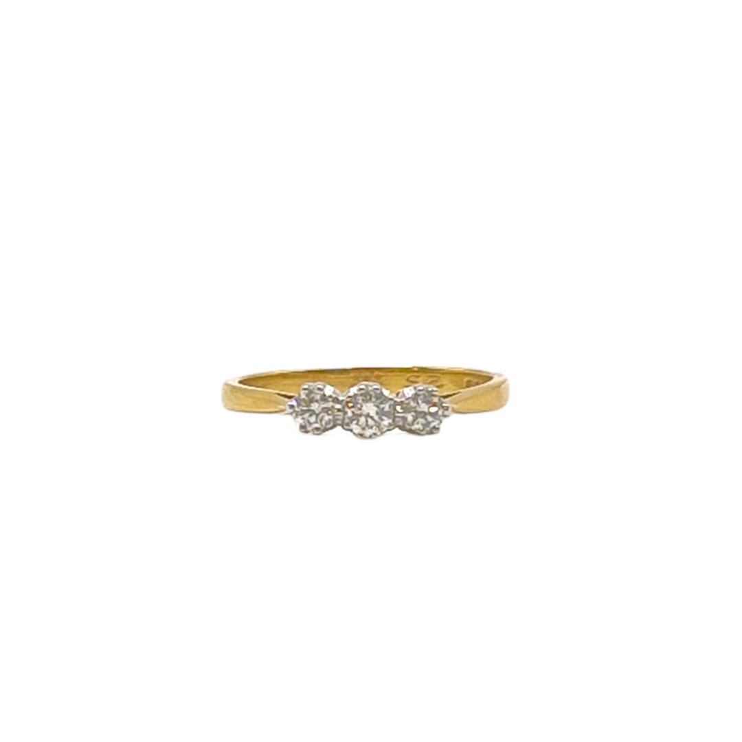 18ct Yellow Gold Trilogy Diamond Ring