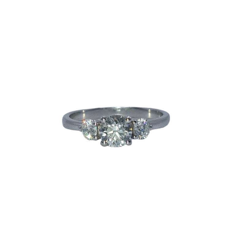 18ct White Gold Diamond Trilogy Ring