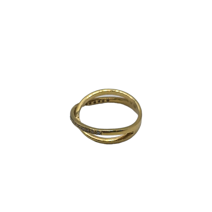 18ct Yellow Gold Diamond Twist Ring