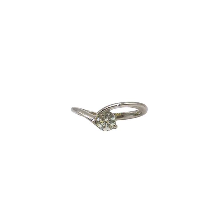 Platinum Twisted Solitaire Diamond Ring