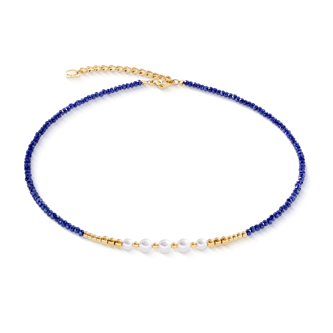Coeur De Lion Necklace Pearl Line gold-blue
