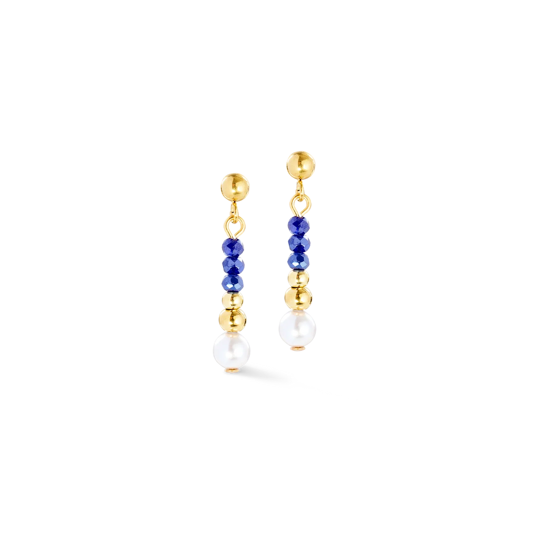 Coeur De Lion Earrings Pearl Line gold-blue