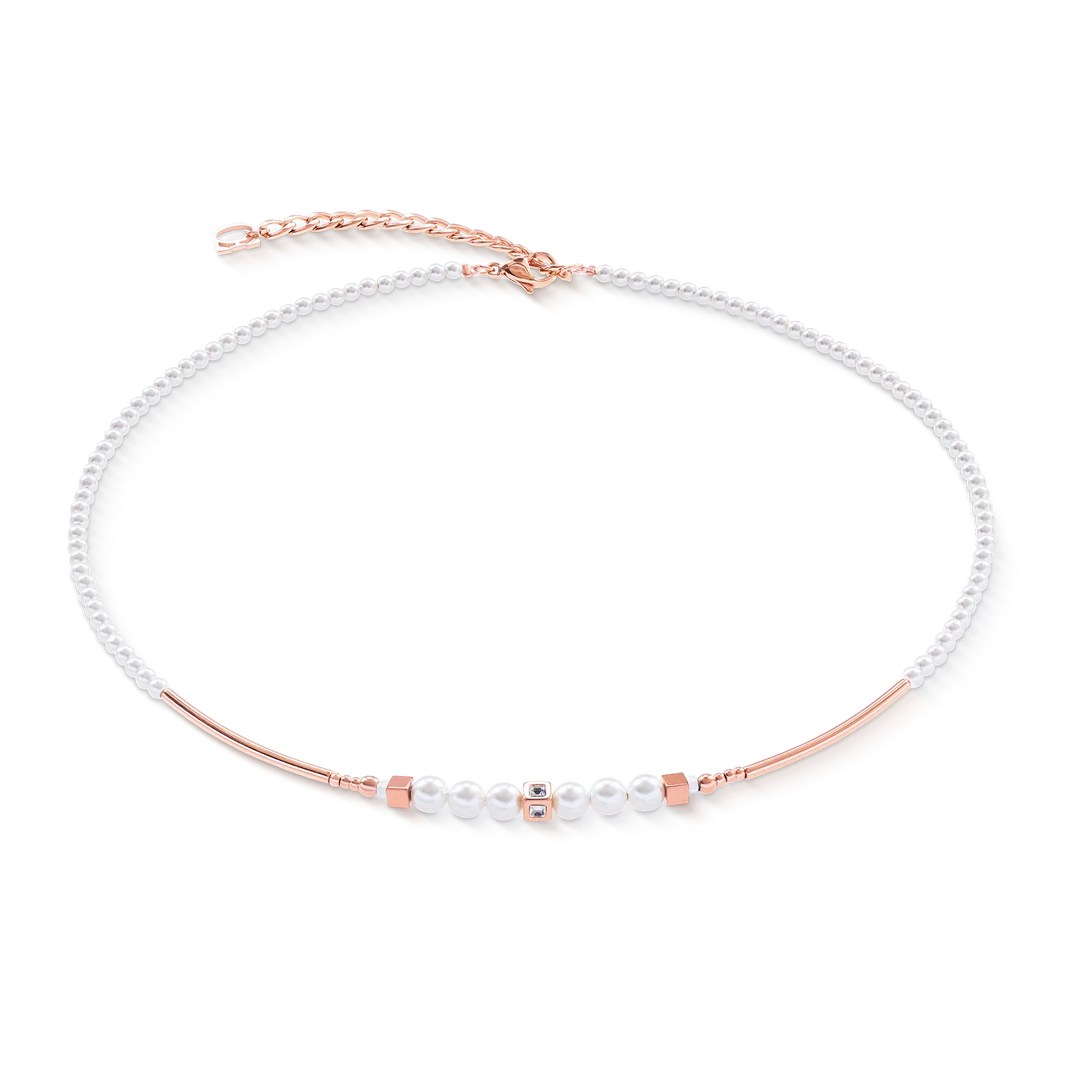 Coeur De Lion Necklace Shimmering Princess Pearls rose gold-white
