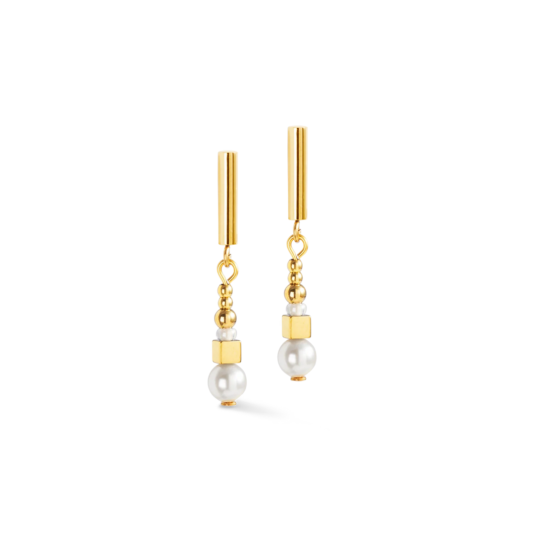 Coeur De Lion Earrings Shimmering Princess Pearls gold-white