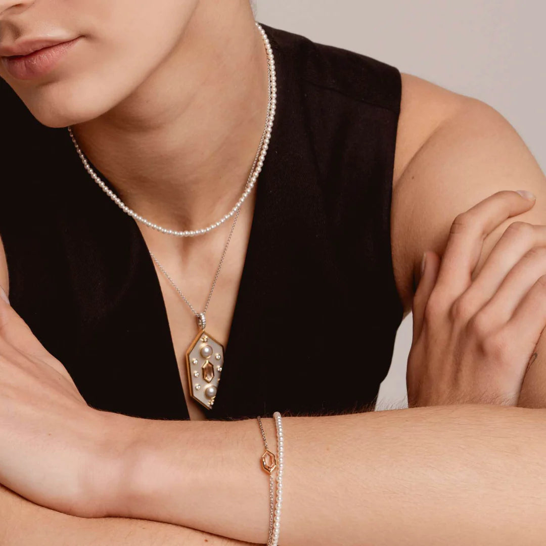 Ti Sento Geometric Pendant & Chain