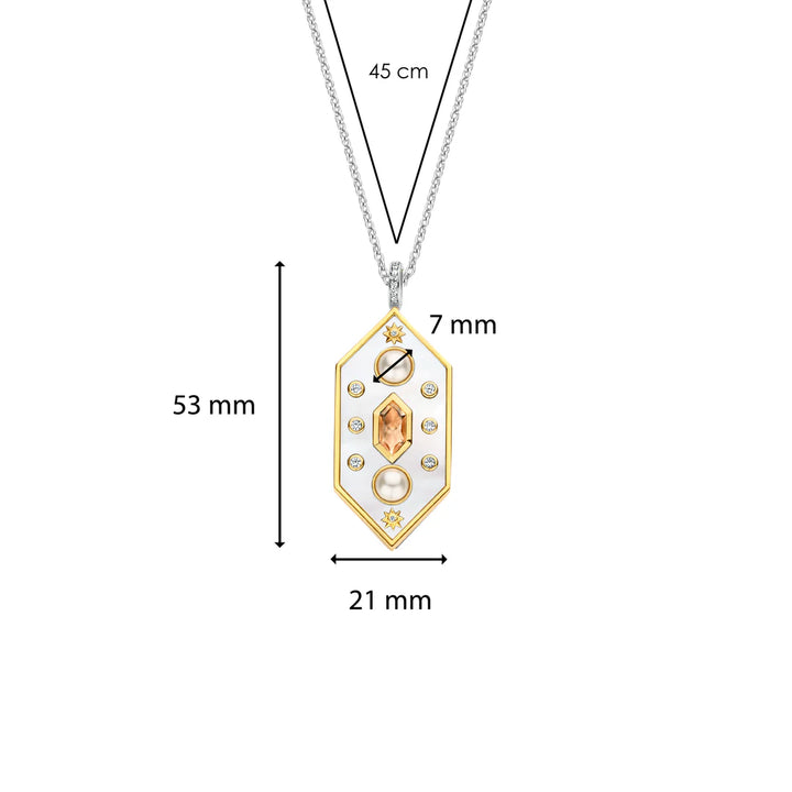Ti Sento Geometric Pendant & Chain