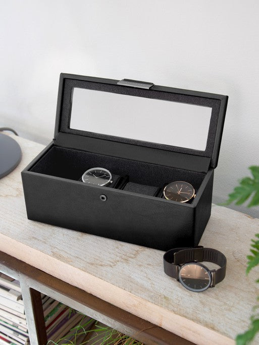 Stackers Black Four Watch Box