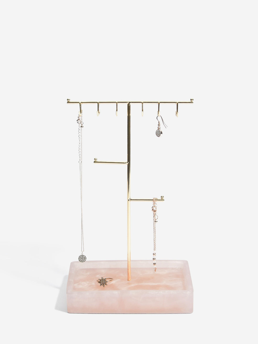 Stackers Large Rose Quartz Effect T-Bar Jewellery Stand