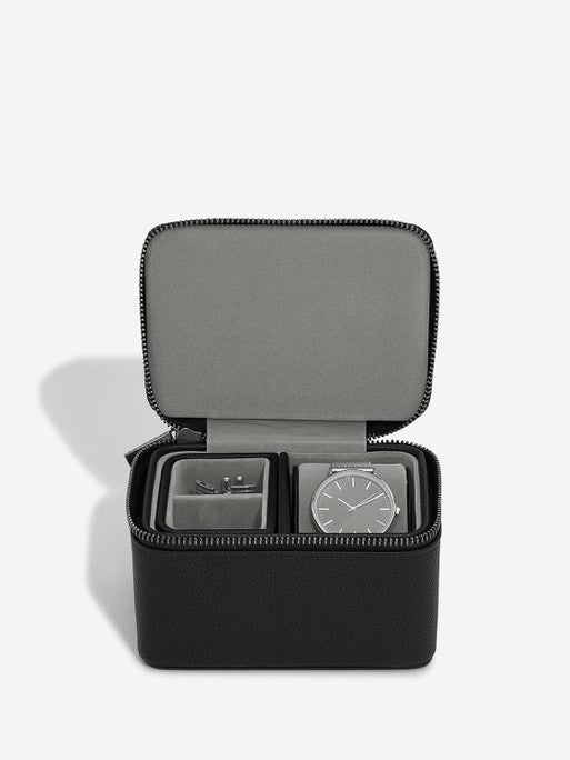 Stackers Pebble Black Watch and Cufflink Box
