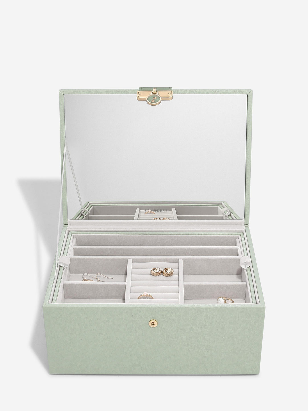 Stackers Luxury Classic Jewellery Box Sage Green