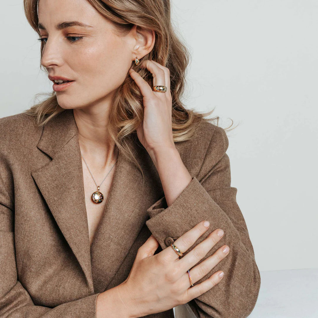 Ti Sento Multistone Hoop Earrings