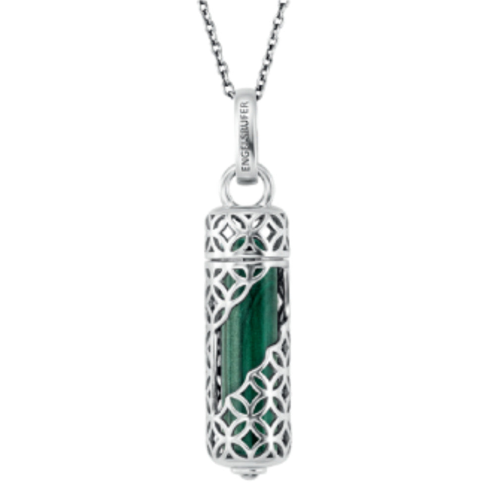 ANGEL WHISPERER FROM ENGELSRUFER Sterling Silver Malachite Crystal Healing Stone Necklace