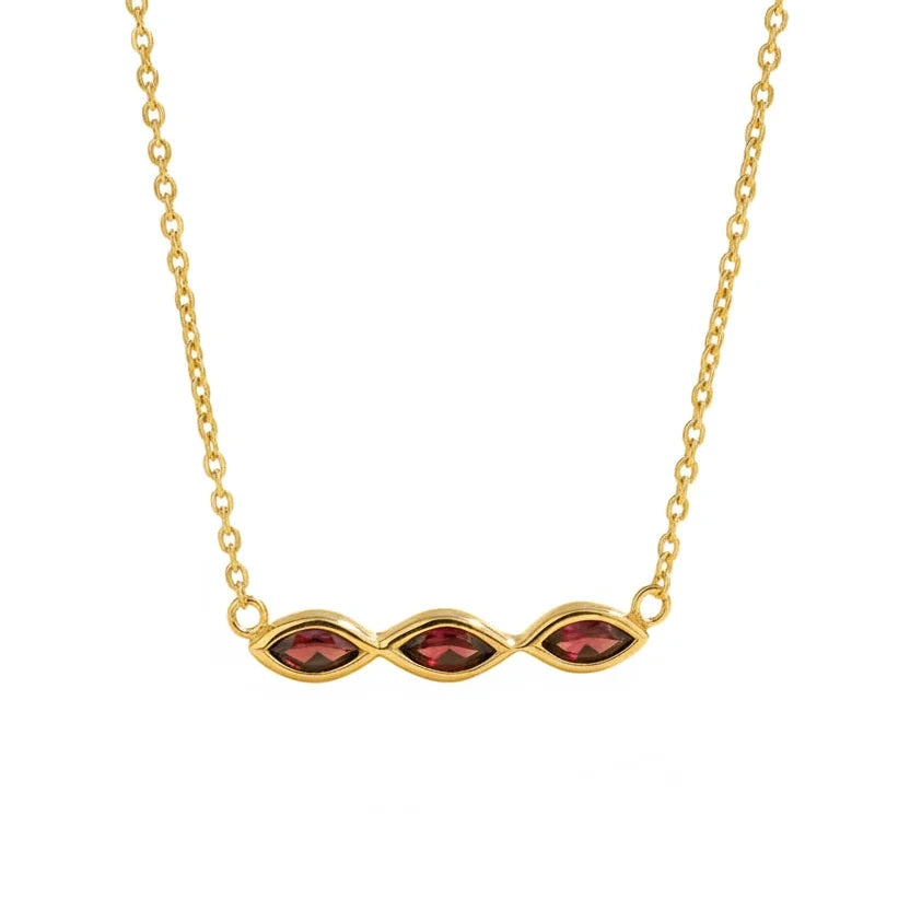 Unique & Co Gold Vermeil Garnet Pendant Necklace