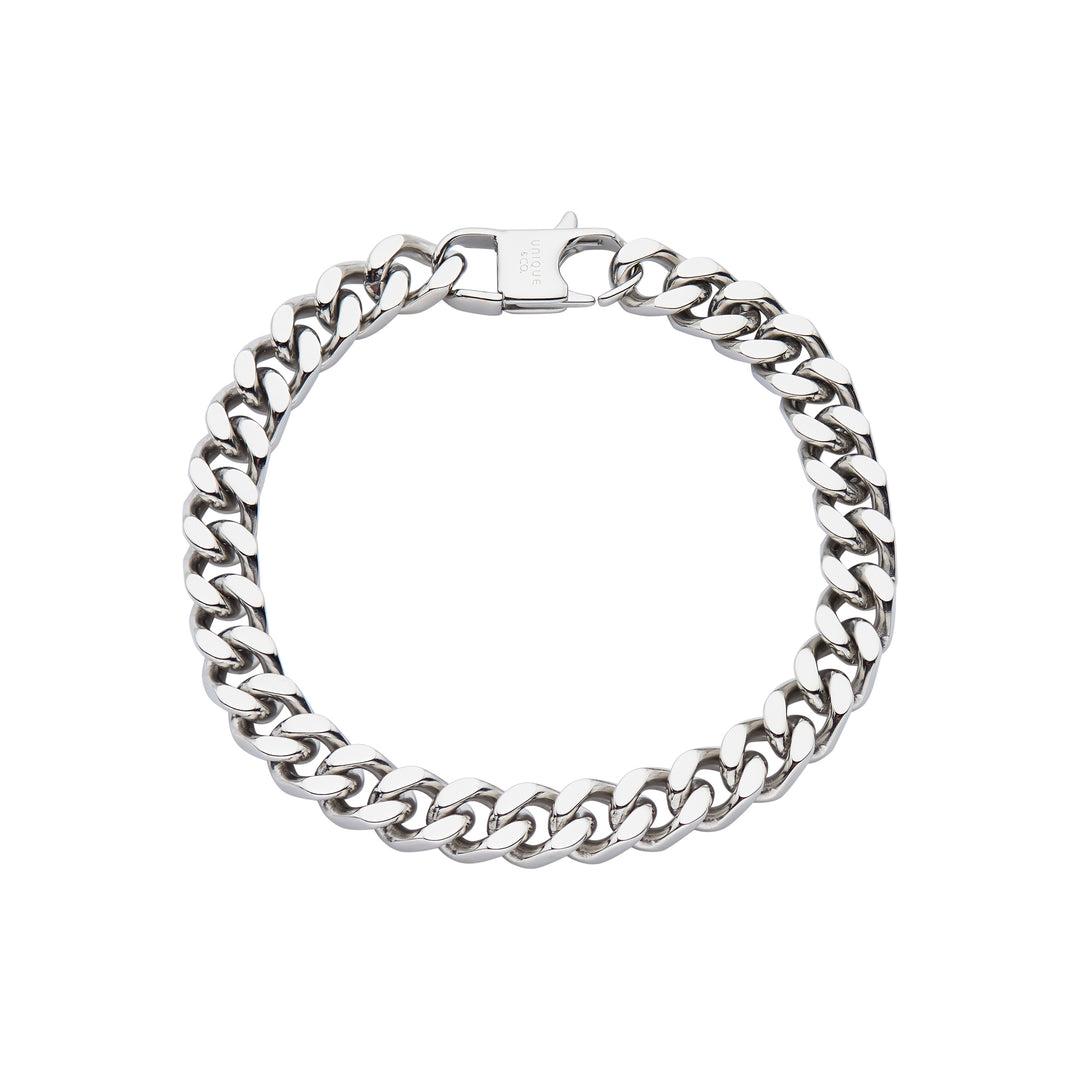 Unique & Co Stainless Steel Polished Curb Bracelet 21cm
