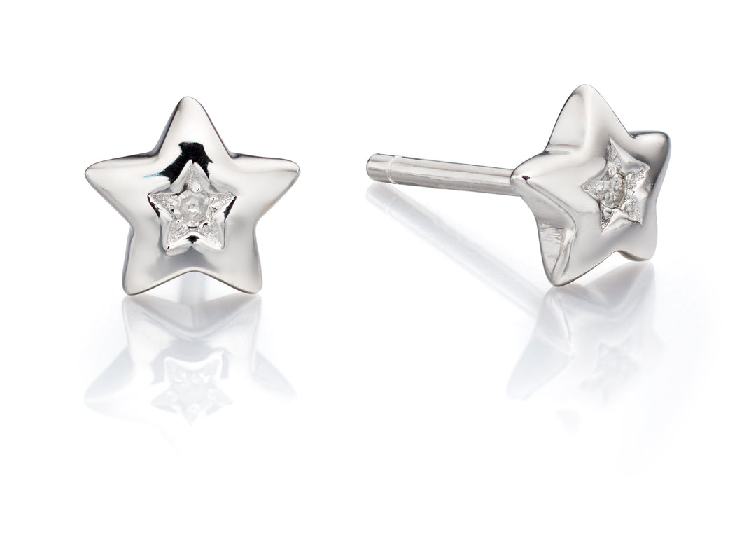 Little Sat Diamond Star Earrings