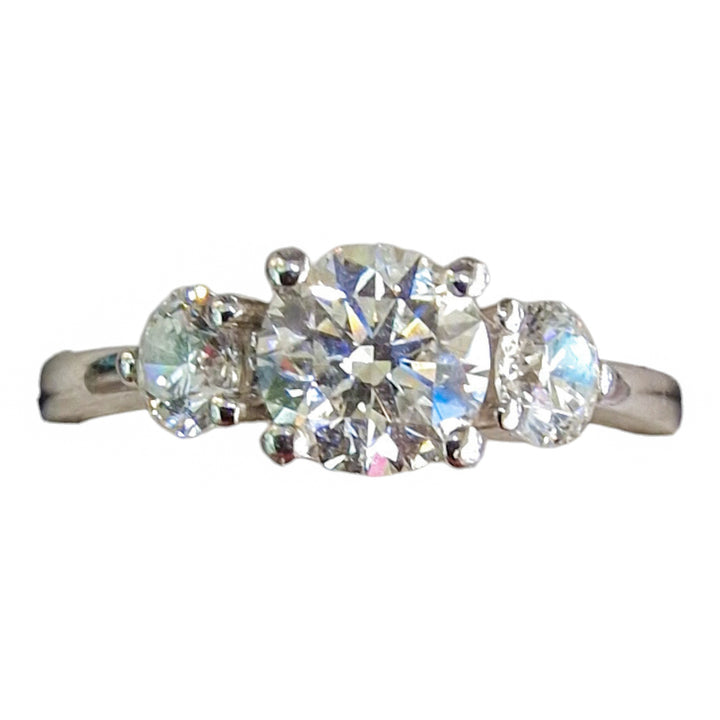 18ct White Gold Diamond Trilogy Ring
