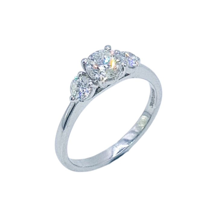 18ct White Gold Diamond Trilogy Ring