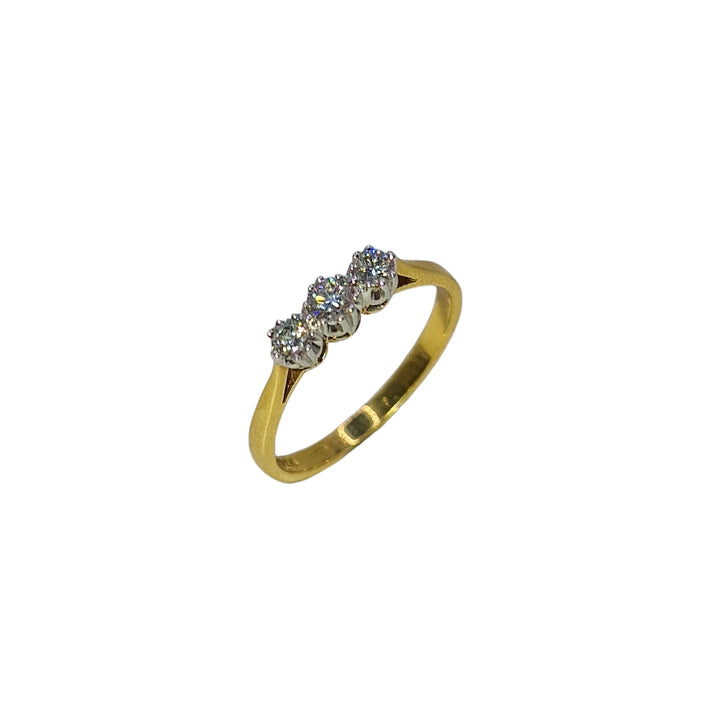 18ct Yellow Gold Trilogy Diamond Ring