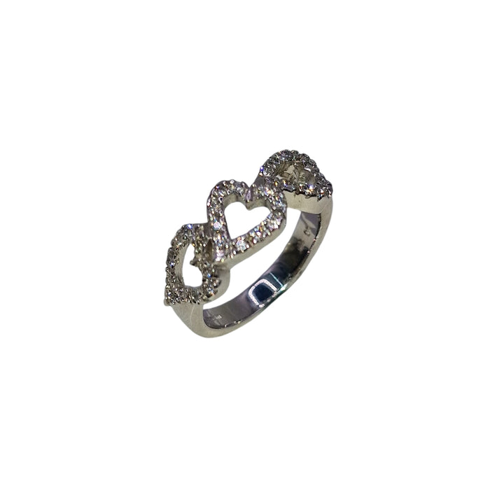 18ct White Gold Diamond Heart Ring