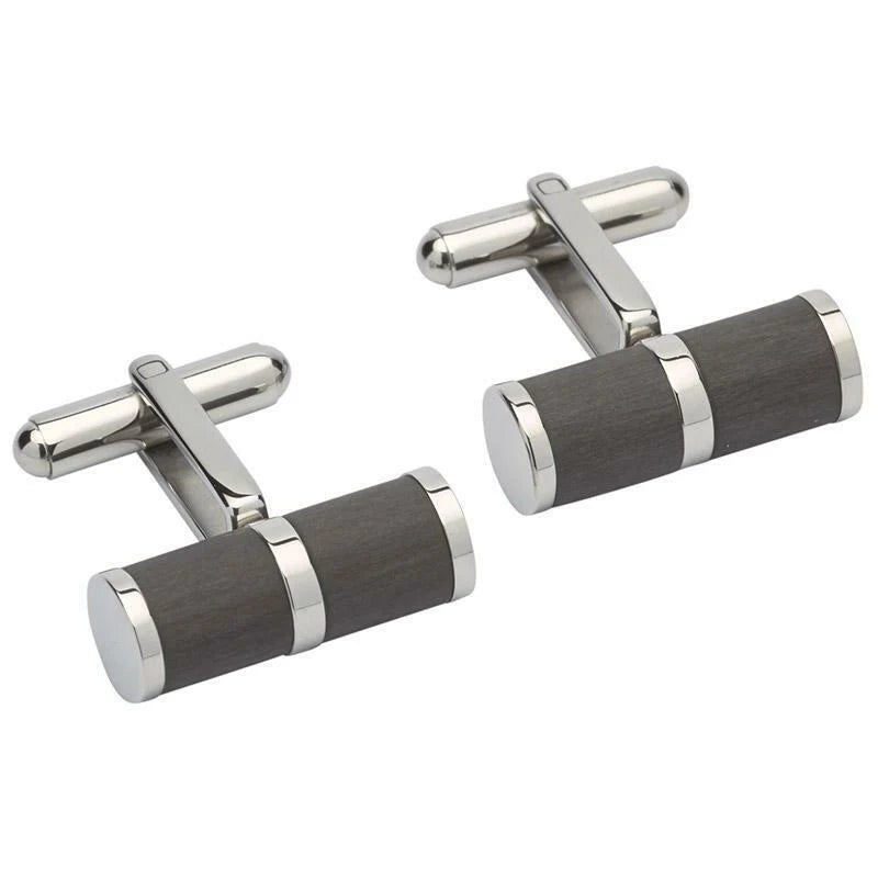 Unique & Co Stainless Steel and Carbon Fibre Mens Cufflinks
