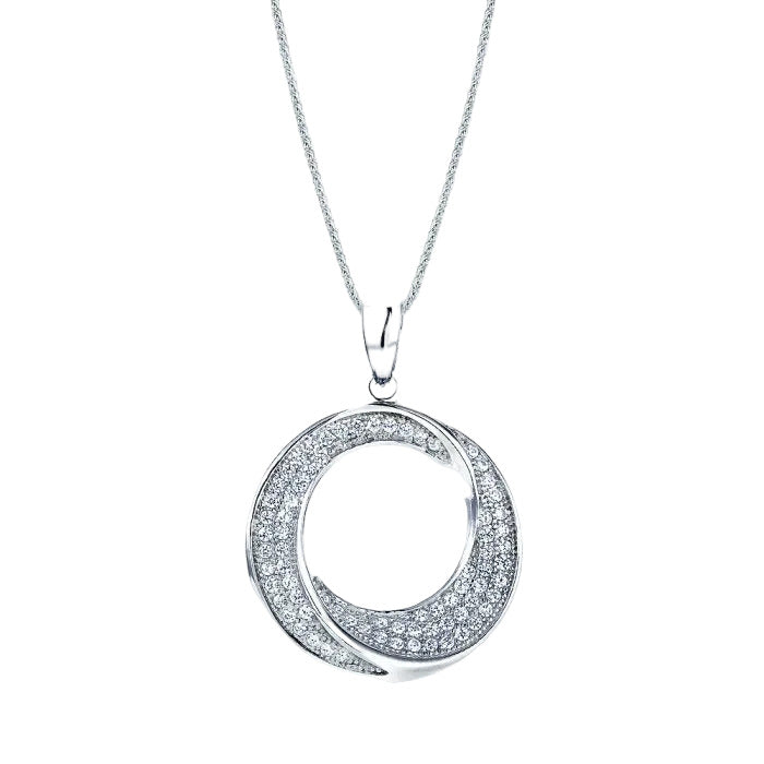 Real Effect Sterling Silver CZ Twist Pendant