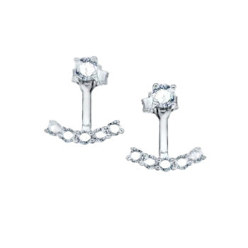 Real Effect Silver CZ Anchor Earrings