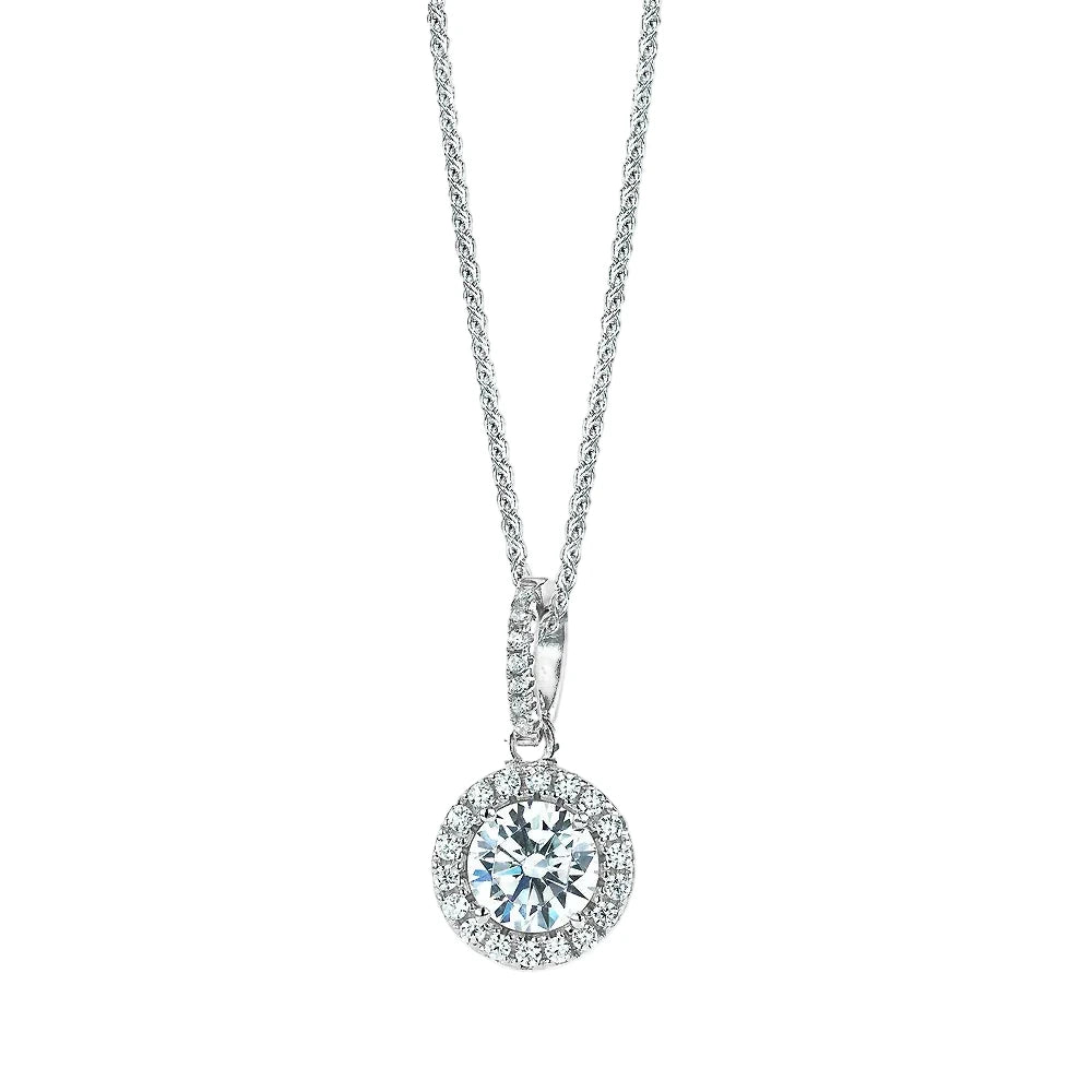 Real Effect Classic Halo CZ Necklace