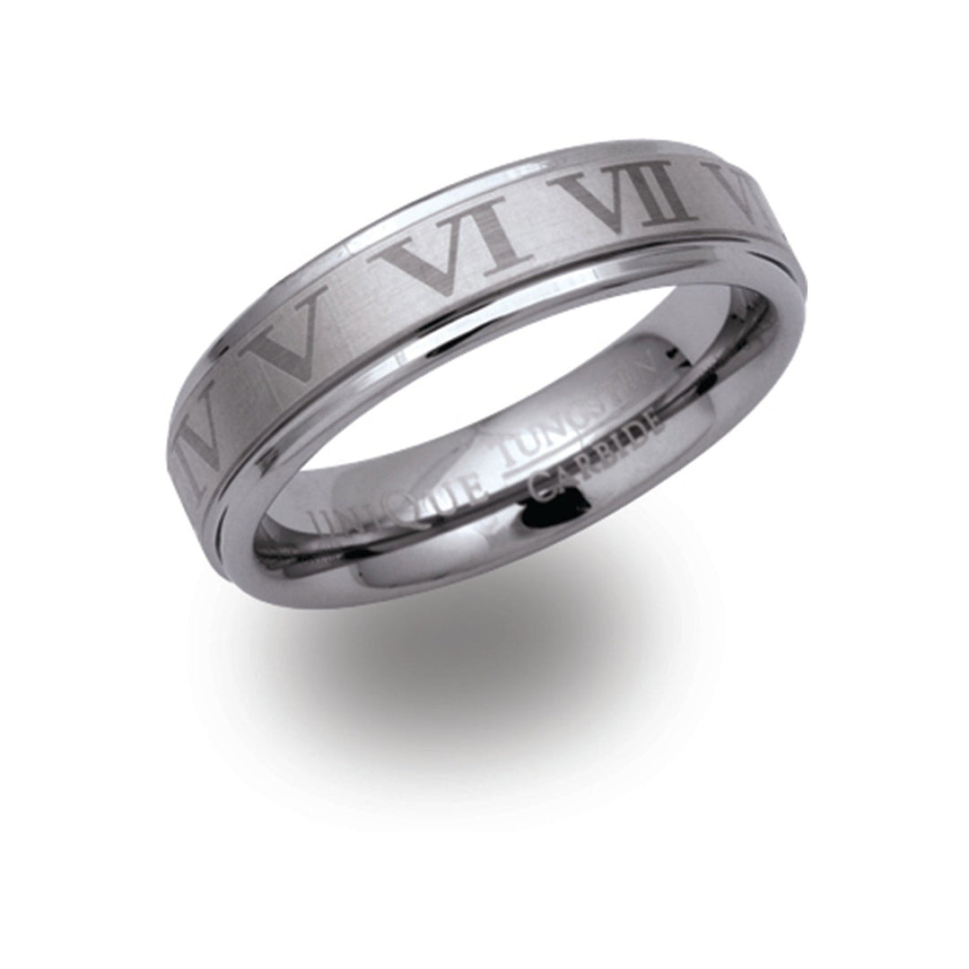 Unique & Co Tungsten Carbide Roman Numeral Ring