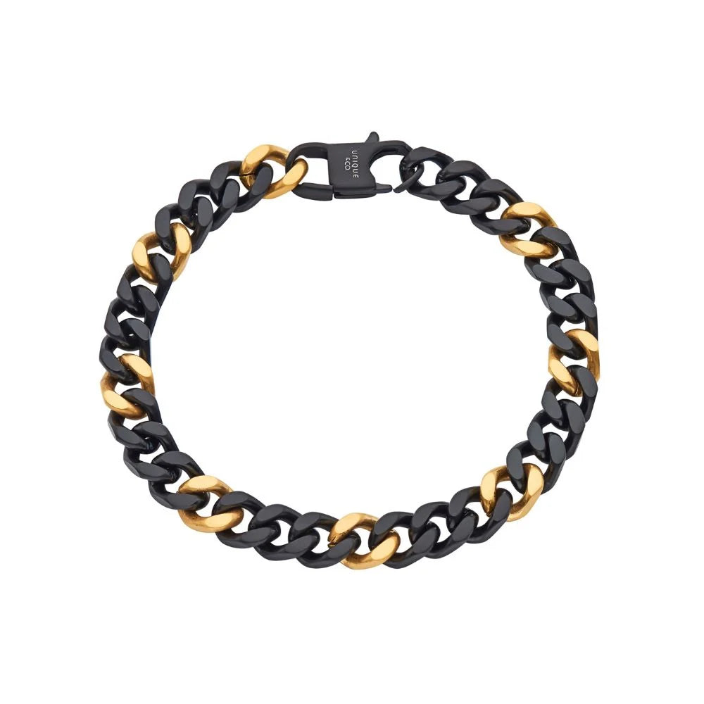 Unique & Co Stainless Steel Bracelet Black/Gold 21cm