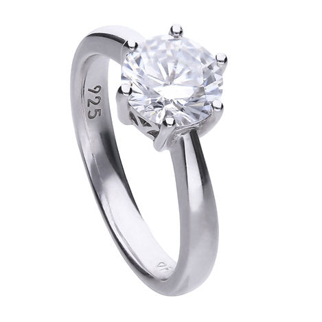 Diamonfire Claw Set 2ct Zirconia Solitaire Ring