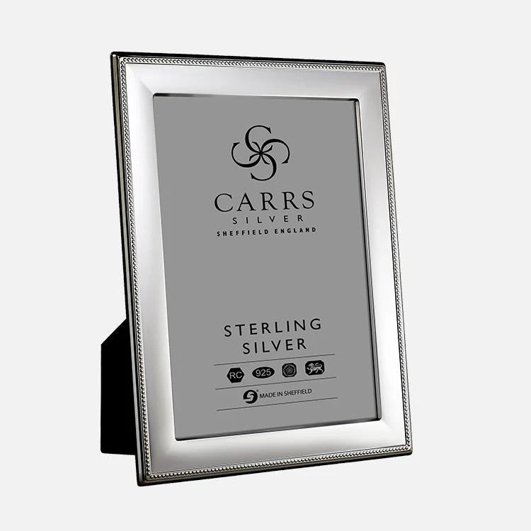 Carrs Bead Sterling Silver Photo Frame With Black Wood Back 18 x 13cm