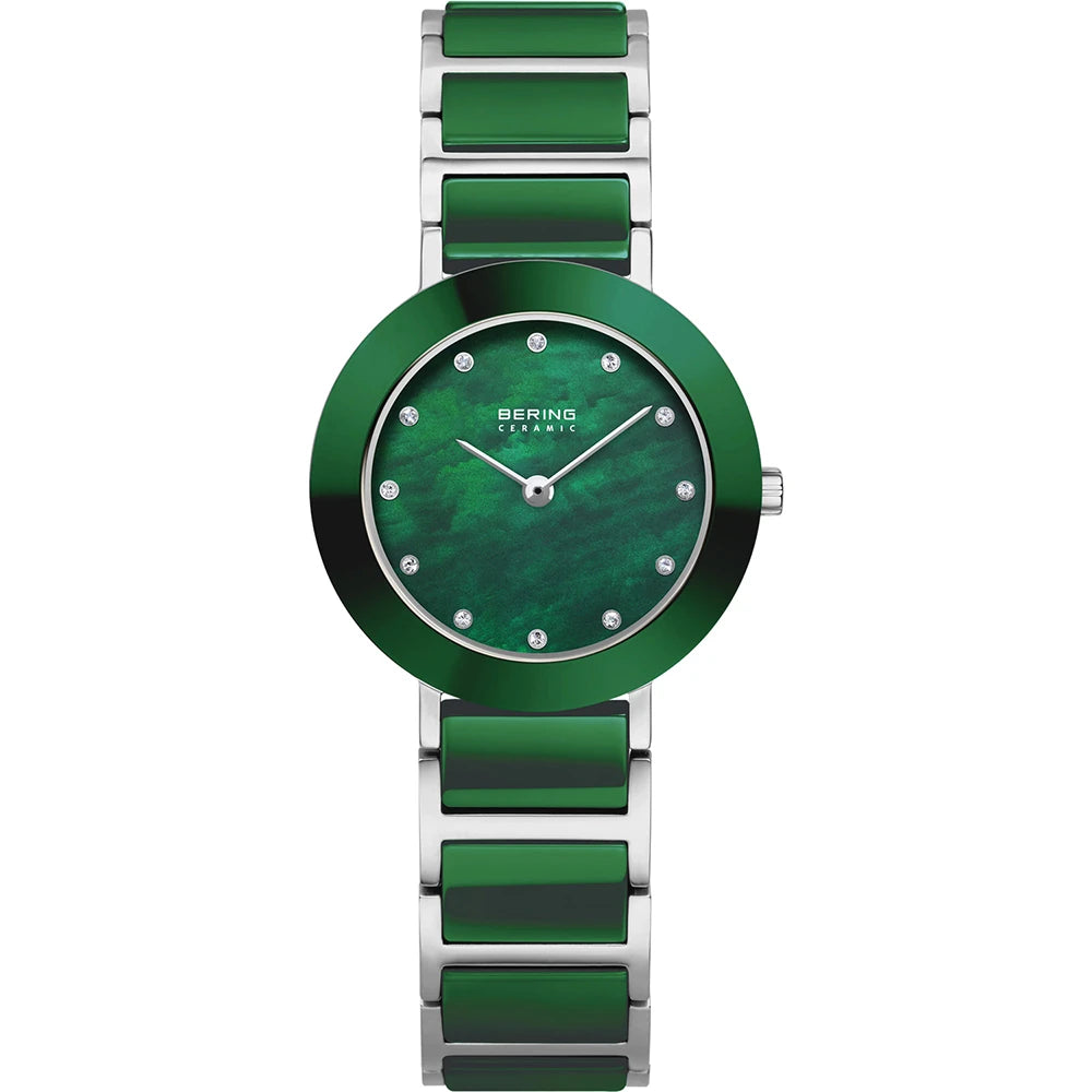 Bering Ladies Green Ceramic Watch