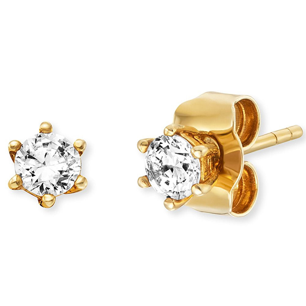 Angel Whisperer from Engelsrufer "Shiny" Silver Ear Studs CZ 4MM