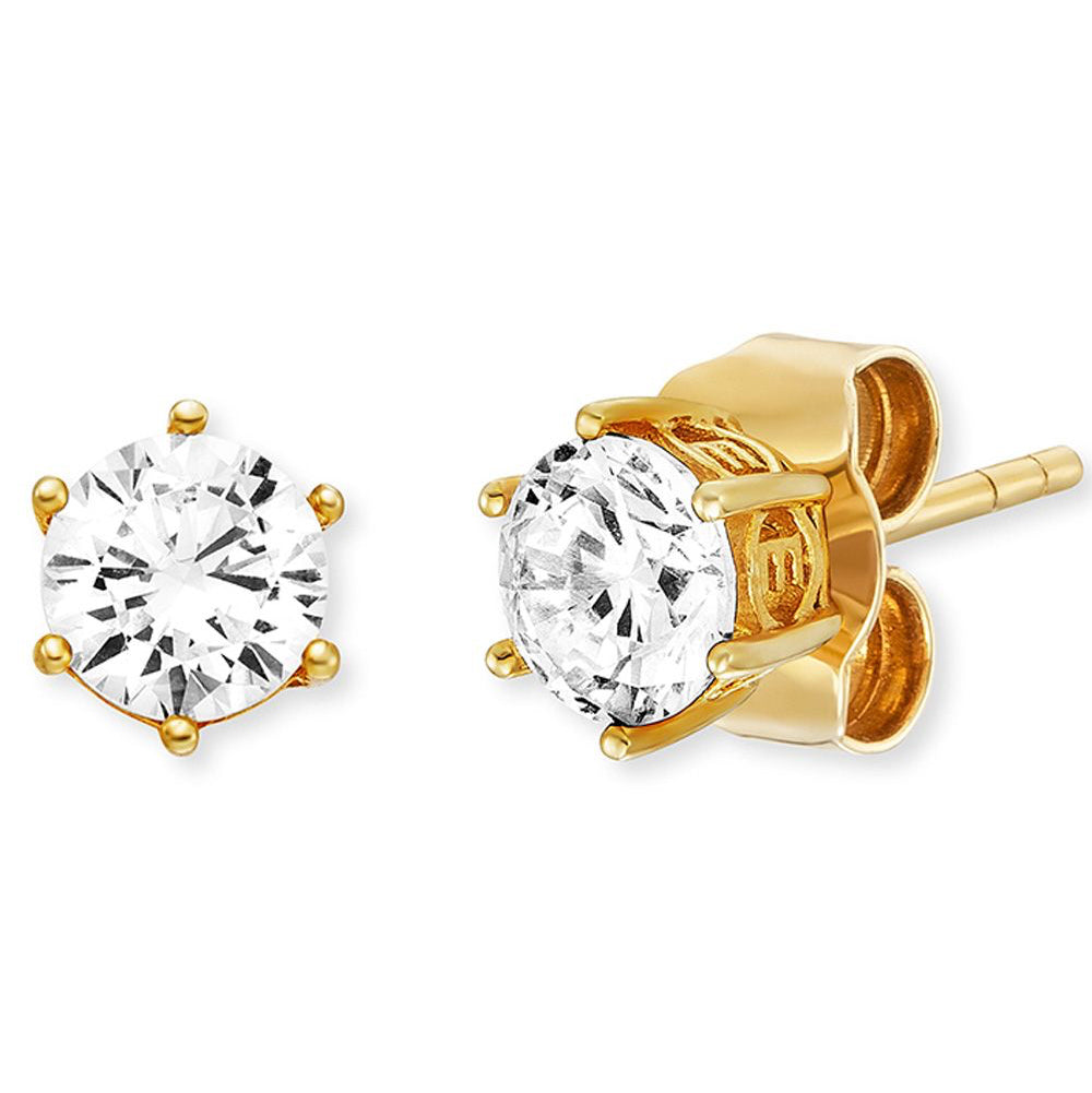 Angel Whisperer from Engelsrufer "Shiny" Silver Ear Studs CZ 5MM