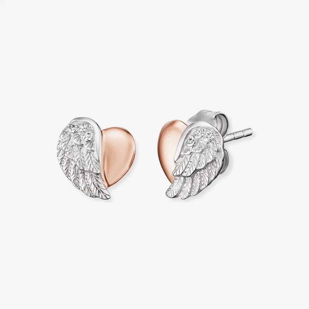 Angel Whisperer from Engelsrufer Ladies Silver Two Tone Heartwing Earrings