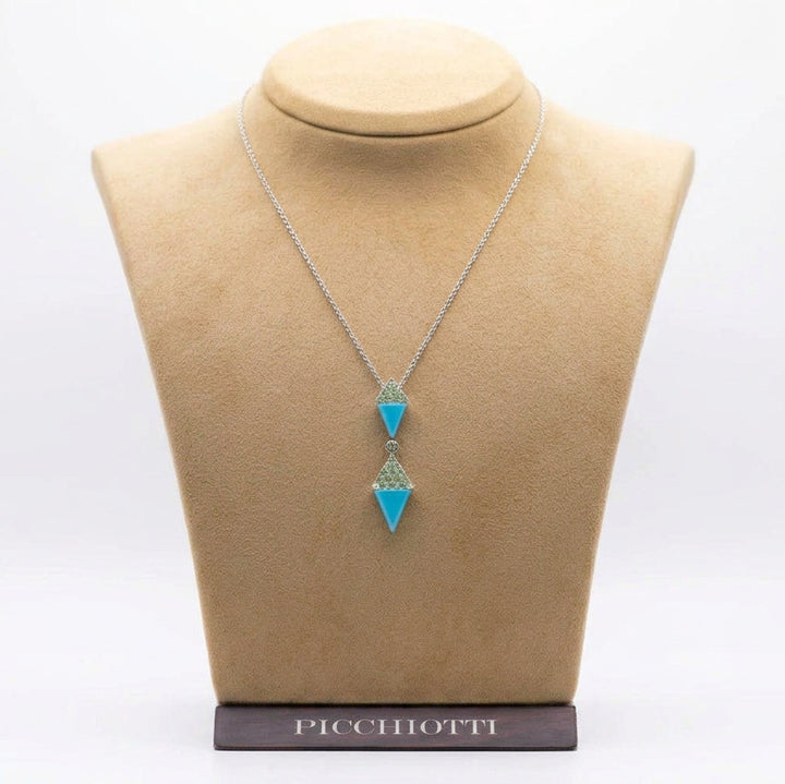 Picchotti 18ct white gold diamond and turquoise Pendant & Necklace
