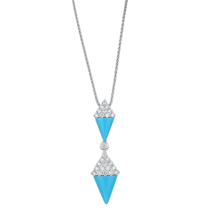 Picchotti 18ct white gold diamond and turquoise Pendant & Necklace