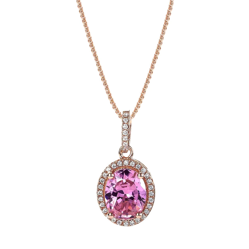 The Real Effect Vibrant Pink CZ Necklace