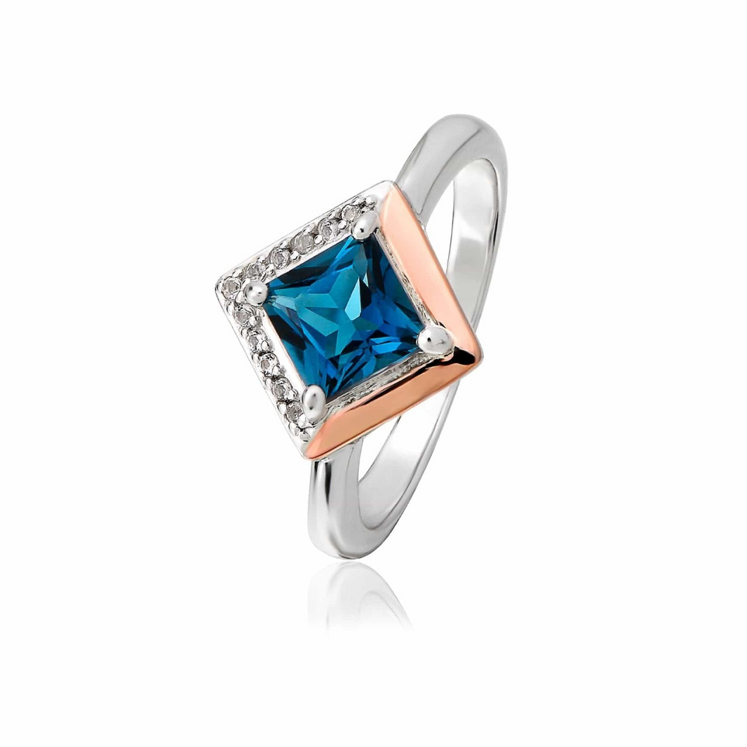 Clogau Welsh Silver & 9ct Rose Gold Kensington Love Story Ring